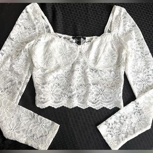 Beautiful white  lace crop top